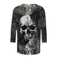 thumbnail image 5 of FAVIPT Womens Plus Size Halloween Tops Happpy Halloween Day Graphic Print Blouses Round Neck 3/4 Sleeve Tees Casual Trendy Fall Novelty Tops Multicolor,XXXXL, 5 of 5