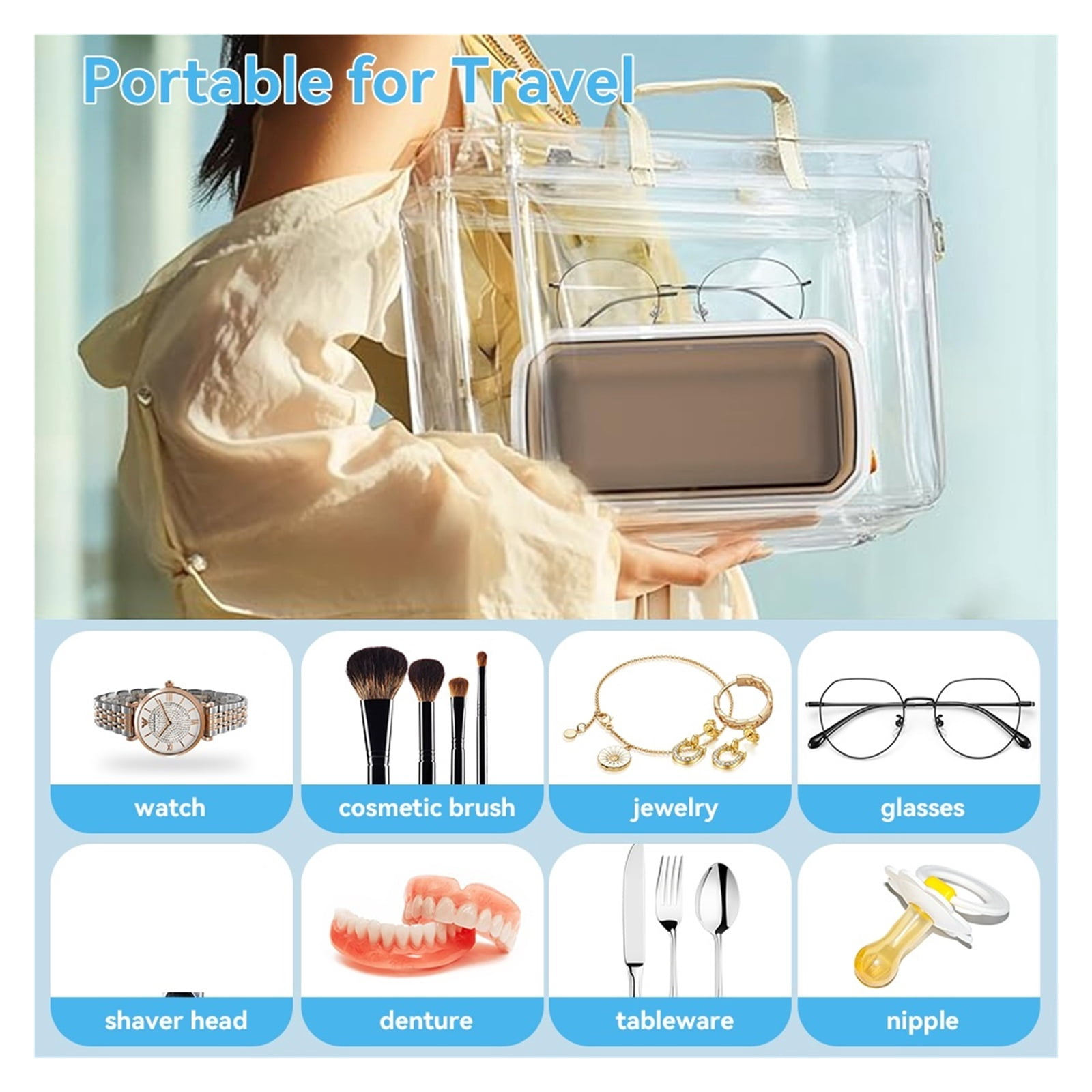 Ultrasonic Cleaning Machine Glasses Cleaning Machine Large Capacity Jewelry Professional Cleaner ,Convenient to Use