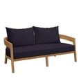thumbnail image 3 of Modway Brisbane 3-Piece Teak Wood Outdoor Patio Set in Natural Navy, 3 of 10
