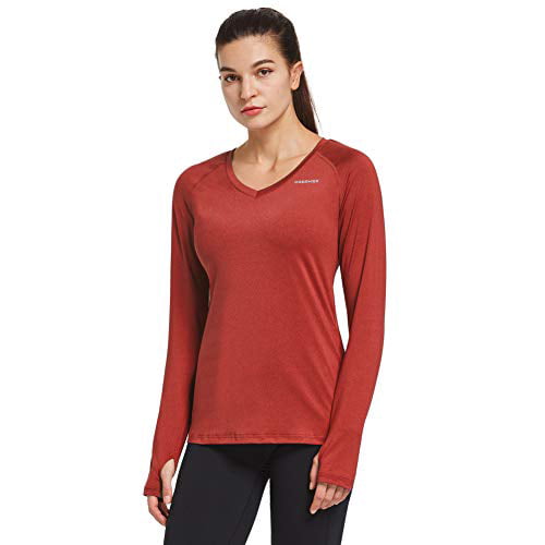 OGEENIER Women's Dry Fit Long Sleeve Running Shirts Yoga Tops with Thumb Holes