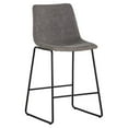 thumbnail image 2 of Home Square 2 Piece Faux Leather and Steel Counter Stool Set in Antique Gray, 2 of 8