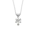 thumbnail image 2 of Delight Jewelry Silvertone Mini Smiley Face Silver tone Bow Heart Necklace, 2 of 4