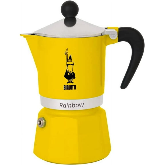 Bialetti 4983 Rainbow Espresso Maker, Yellow
