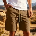 thumbnail image 2 of HOOMEUMY Mens Cargo Shorts Comfy Casual Summer Lightweight Elastic Waist Baseball Gym Short Pants with Pockets Coffee XL, 2 of 9