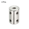 thumbnail image 3 of Uxcell Shaft Coupler Connector L22 x D14 4mm to 4mm Bore Stainless Steel Rigid Coupling w Screw Silver 4Pack, 3 of 6