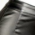 thumbnail image 6 of Women Stretch Leather Skirt High Waist Split Mini Bodycon Pencil Skirt Vacation Holiday Female Dailywear, 6 of 9