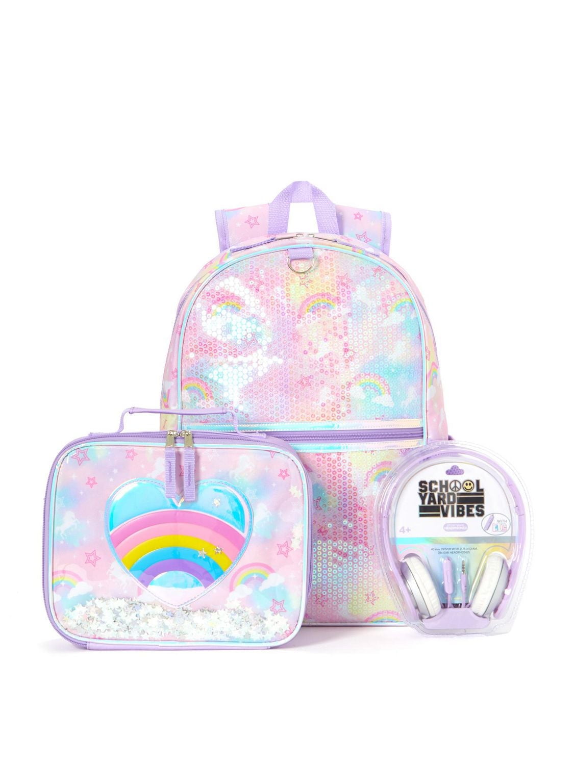 Rainbow Heart 3PC Backpack SET