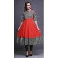 thumbnail image 2 of Bimba Light Gray2 Geometric Triangle Anarkali Dress Long Indian Ethnic Wear For Women Maxi Kurta Ethnic Kurti X-Small, 2 of 5