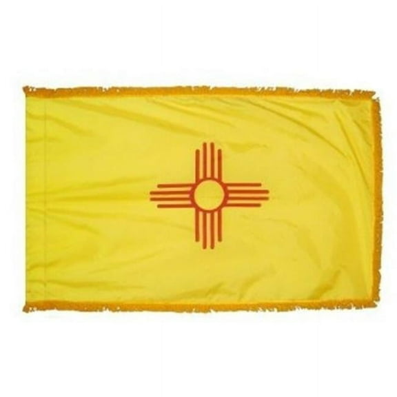 Indoor and Parade Colonial Nyl-Glo New Mexico Flag with Fringe 3 ft. x 5 ft.