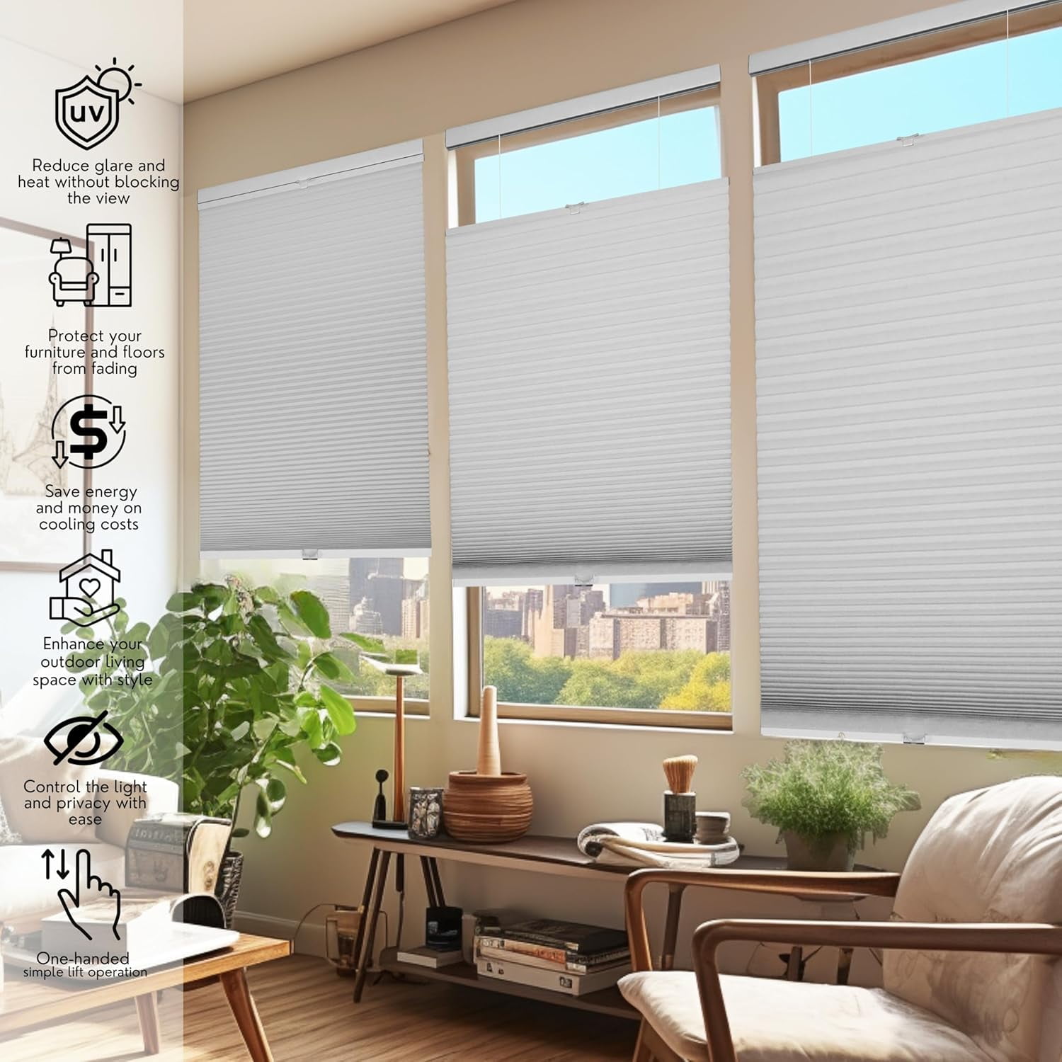 Chicology White Blackout Cordless Top Down Bottom Up Cellular Shades 48.5 in. W x 72 in. L