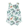 thumbnail image 1 of Franhais Baby Romper, Sleeveless Crew Neck Animals Print Button Closure Summer Bodysuit for Girls Boys, 1 of 8