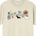 thumbnail image 2 of Halloween Cartoon Halloween Symbols Men's Natural Graphic Tee-Small, 2 of 4