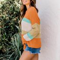 thumbnail image 5 of Black and Friday Deals 50% Off Clear! asdoklhq Womens Plus Size Clearance,Stripes Patchrk Long Sleeves Casual Sweater Blouse Tops, 5 of 9