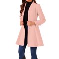 thumbnail image 4 of Women's Single Breasted Coat A Line Mid-Long Peacoats Outerwear Winter Coats XS Pink, 4 of 6