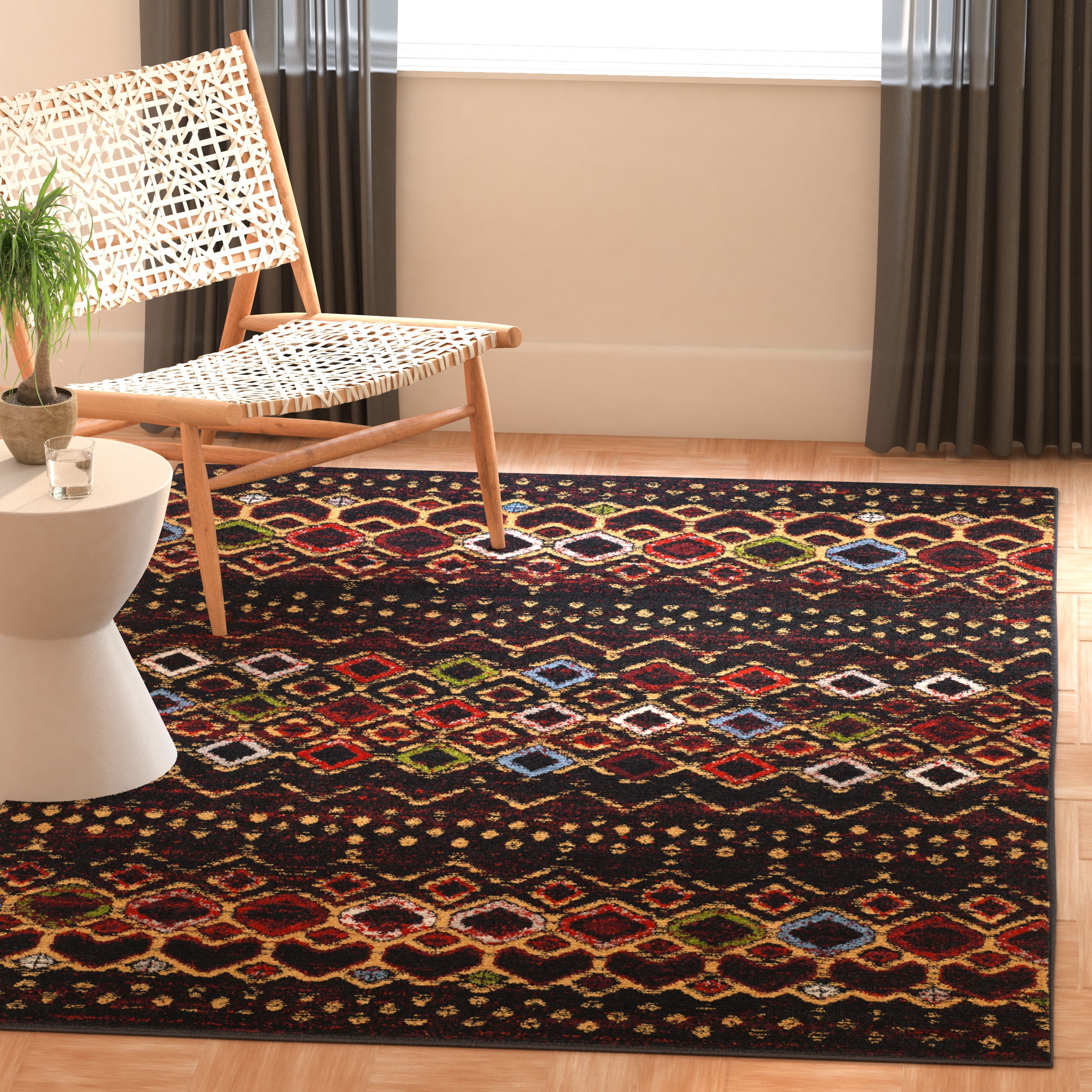 Safavieh Amsterdam Gladwin Geometric Area Rug, Black/Multi, 4' x 6'