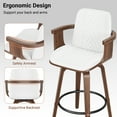 thumbnail image 6 of LainTene Bar Stools Set of 4, 26" Bentwood Barstools with Arms High Back, Mid-Century Modern Counter Height Swivel Bar Chairs for Kitchen Island, 6 of 9