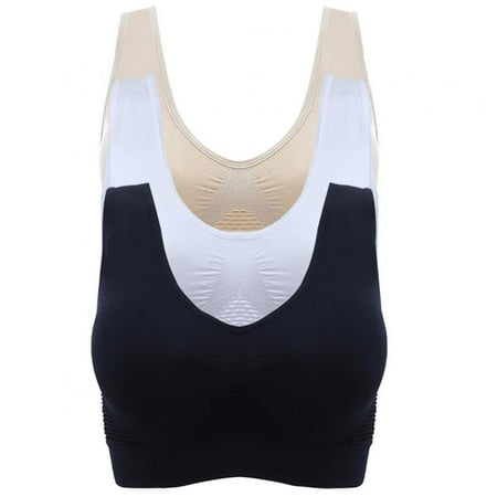

Comfort Sleep Bra 3 Pack Seamless Removable Pads Sleep Bras Yoga Bra Sports Bras for Women