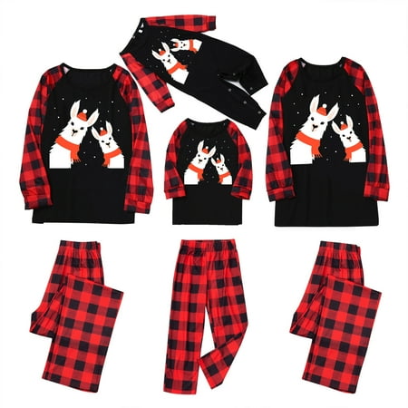 

REORIAFEE Holidays Family Matching Christmas Pajamas Christmas Print Long Sleeve O-Neck Zipper Xmas Family Matching Jumpsuit Pajamas Women XL