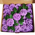 thumbnail image 1 of Rosas de espuma de flores artificiales con tallos-decoraciones de mesa de fiesta negro, 1 of 5