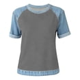 thumbnail image 5 of YVNAURA Womens Summer Crewneck T Shirts Casual Vacation Outfits Short Sleeve Loose Fit Tees Going Out Tops Breathable Lightweight Everyday Basic Summer Tops for Women 2026, Grey,XXXL, 5 of 6