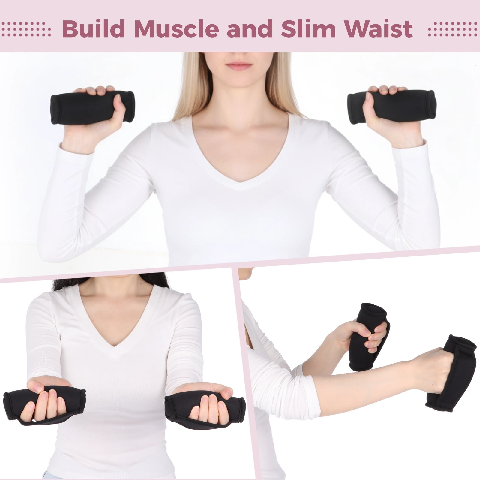 Dumbbell Hand Weight Set of 2, Adjustable Dumbbell Walking Hand Weight Sets with Hand Strap for Running, Jogging, Physical Therapy for Women and Men. 1lbs / 0.45kg