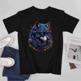 thumbnail image 3 of Wolf T-shirt Wolf Unisex T-shirt Unisex tees Casual Cotton Colorful Printing, 3 of 5