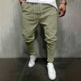 thumbnail image 2 of CHUMUD Mens Cotton Linen Joggers Pants Elastic Waist Stretch Drawstring Tapered Leg Pants Athletic Hiking Pants Business Work Pants Slim Fit, 2 of 6