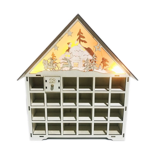 Calendrier de l'Avent Compte à Rebours de Noël Boîte à Chocolat Armoires Tiroirs Réutilisables Fournitures de Fête de Noël Faites à la Main
