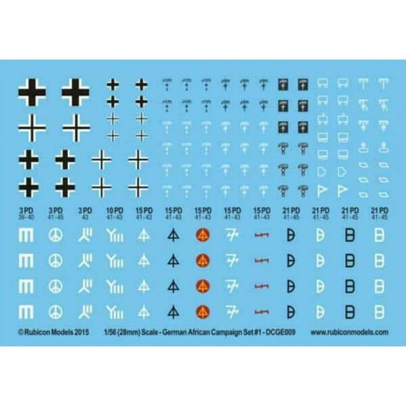 Rubicon German German African Campaign Set 1 Decal Sheet New