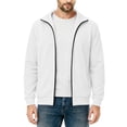 thumbnail image 6 of TRUNZI Men's Zip Up Jackets Long Sleeves Stand Collar Casual Daily Outdoor Lightweight Jackets with Pockets,White,Size L, 6 of 9