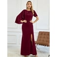 thumbnail image 5 of SouqFone Cape Formal Dress for Women Split Bodycon Long Dress-XL,Wine Red, 5 of 9