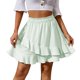 thumbnail image 1 of 2025 Falda corta lisa con volantes irregulares y cintura alta para mujer, estilo informal de verano, 1 of 7