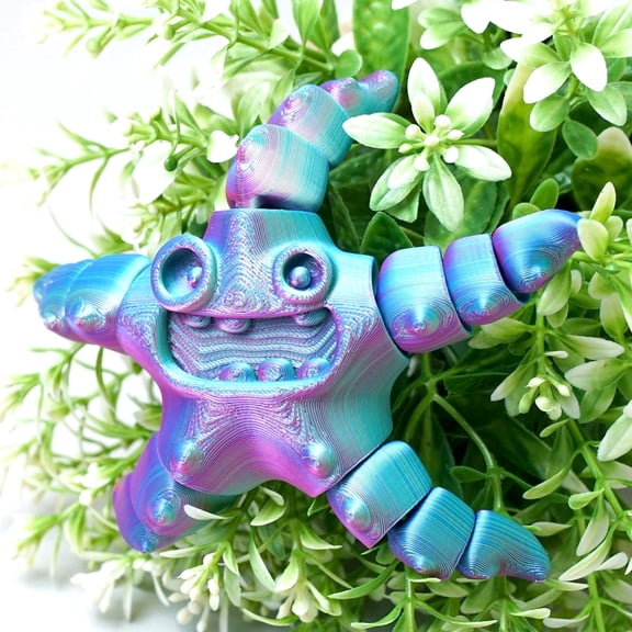 3D Printed starfish,Flexible Joint Animal lacertid Figurines,Realistic Eyes, Home Office Decor,Fidget Toy for Adults Teens Boy Festival Gifts