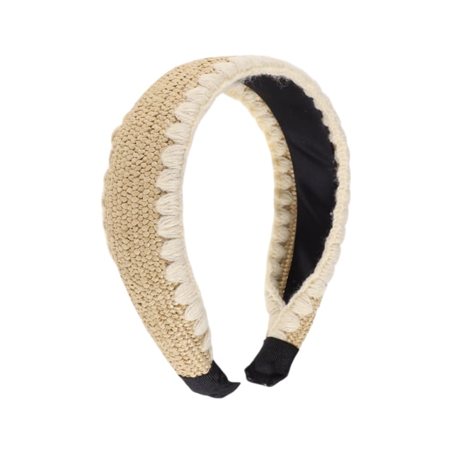 Accesorios para el cabello de 1 pieza con diadema de borde de hilo para mujeres color crema