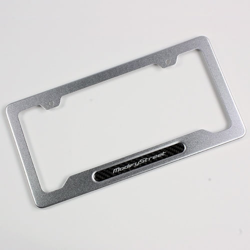 1PC ModifyStreet® Aluminum License Plate Frame - Brushed Silver ...