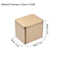 thumbnail image 2 of Metal Estaño Caja, 3uds 3.9 x 3.15 x 3.31 Rectangular Vacío Hojalata Almacenamiento Contenedores con Tapas, Dorado Tono, 2 of 5