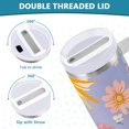 thumbnail image 3 of Yayeee 40oz Stainless Steel Tumbler with Handle Double Insulated Bottle, Purple Clouds, 3 of 8