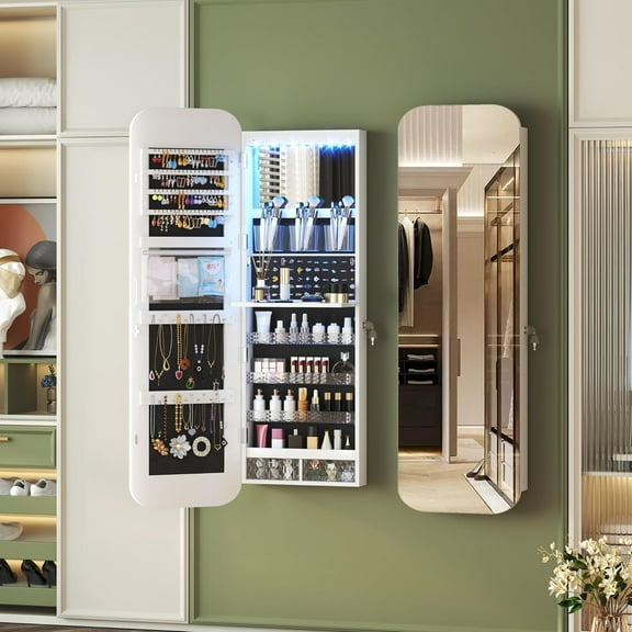 47.2" LED Mirror Jewelry Cabinet