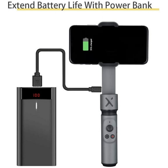 Foldable Gimbal Stabilizer, Smartphone Selfie Stick, Extendable Gimbal Stabilizer for iPhone, Android, YouTube Vlog, Live Video, Gesture, Zoom [Tripod & Case]