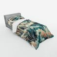 thumbnail image 2 of Ambesonne Lake Bedding Set 3 Pcs, Woodland Mountain Print Cloudy, Twin, Cadet Blue Peach Teal, 2 of 2