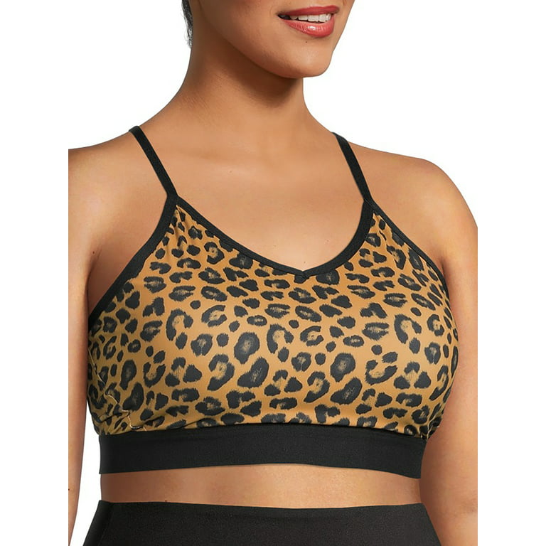 Athletic Works Women's Plus Size V-Neck Racerback Leopard Print