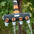 thumbnail image 2 of TOPRenddon Garden Hose Splitter 4 Way, Heavy Duty Water Hose Connector 3/4", Water Hose Manifold, Faucet Adapter with Comfortable Rubberized Grip for Drip Irrigation, Lawns, 2 of 5