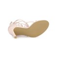 thumbnail image 5 of BLISSFUL STEP Women Strappy Straps Lace Up Stiletto Heel Sandals Beige 7.5, 5 of 8