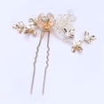 thumbnail image 2 of Conjunto de oro rosa nupcial de 4 piezas, accesorios de boda, peines de horquilla nupcial, joyería de horquilla de flores, 2 of 5