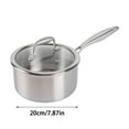 thumbnail image 3 of Multipurpose Stainless Steel Saucepan with Glass Lid, Tri-Ply Induction Compatible Pot, Oven-Safe Small Sauce Pan with Ergonomic Handle for All Cooktops, 3 of 4