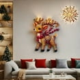 thumbnail image 2 of Charming Reindeer Christmas Decoration 13.8" X 10" Art Deer Figurine With Red Scarf | Festive Holiday Ornament For Xmas Tree Home & Giving, 2 of 7