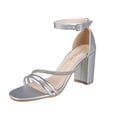 thumbnail image 1 of Tacón Para Mujer CASTALIA 019-24 Plata con Tira Con Pedrería, 1 of 3