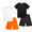 Dark Black/Bright White, variant on Active Boys Short Sets Dryfit Short Sleeve Athletic Shirt and Gym Shorts 4 Piece Sets