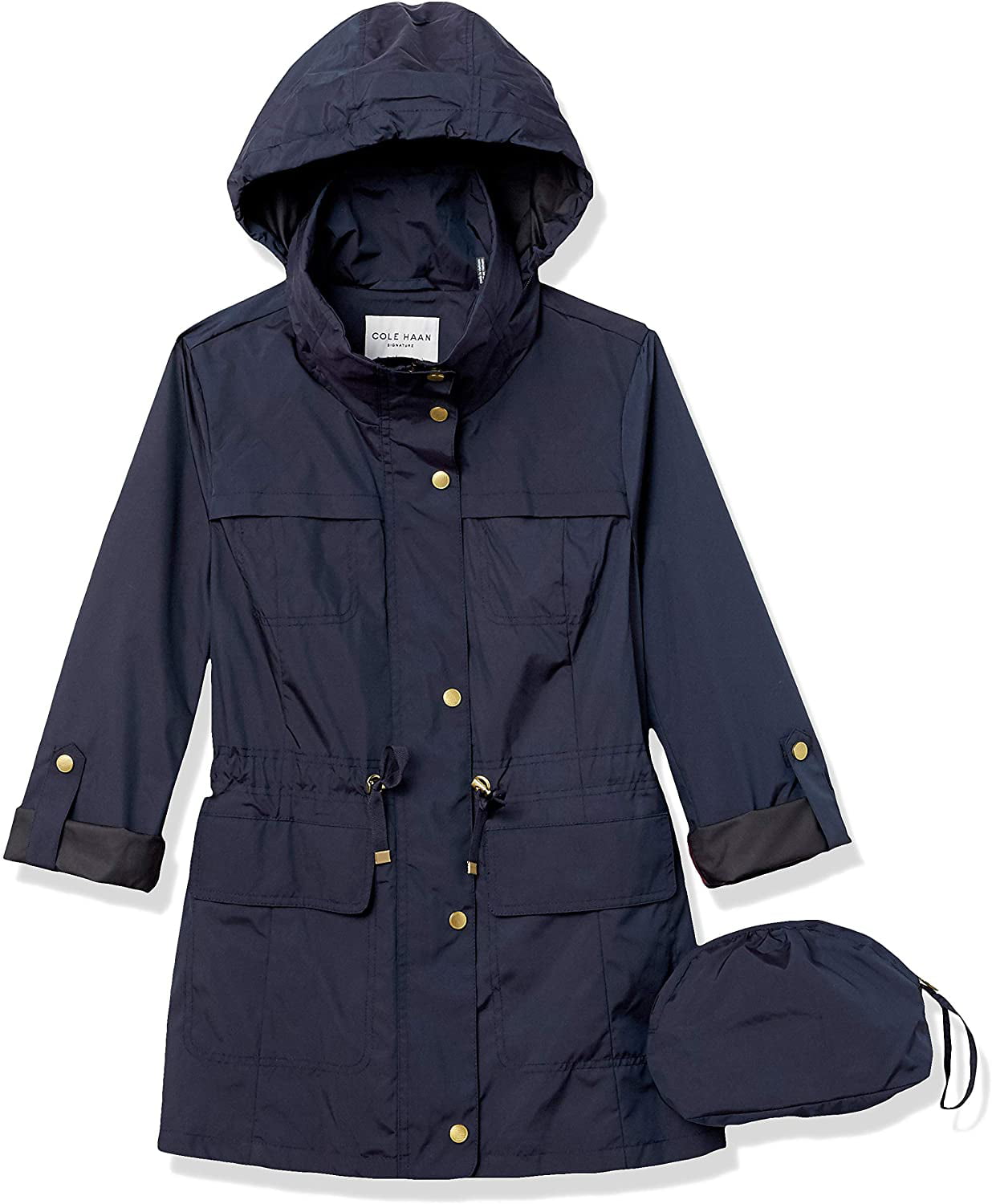 Cole Haan Womens Travel Packable Rain Jacket Large Indigo - Walmart.com