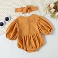 thumbnail image 4 of Staki Baby Girl Bodysuit Baby Romper, Outfit, Fall Baby Girl Boy Bodysuit, Long Sleeve Autumn Clothes(Yellow,3-6 Months), 4 of 6